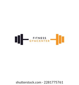 Illustration, Vektorgrafik Fitness-Fitnessstudio Barbell Hantel Logo Design