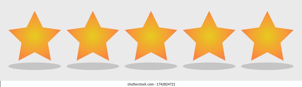 illustration vector graphic for five star grad orange, for product rating