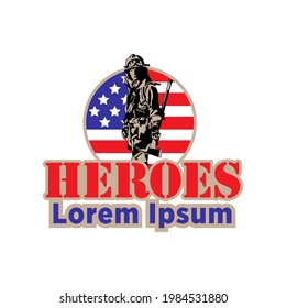 Illustration Vector graphic of flag and fireman design