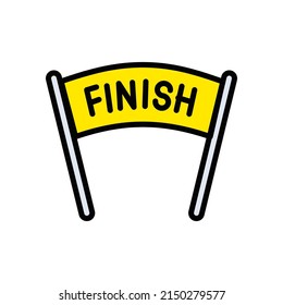 Illustration vector graphic of The flag icon or the finish line gate is yellow, perfect for a race or running themed design