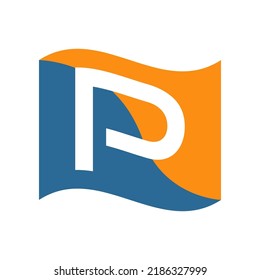 Illustration Vector Graphic of Flag and P letter Logo Design