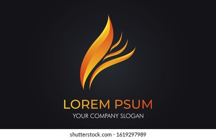 illustration vector graphic of flame logo. Modern style fire logo with gradient effect. fire logo - vector illustration on a dark background. Can use this logo for your web site , app and UI design. 