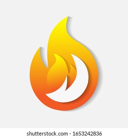 ilustración vectorial gráfico de llama con efecto de papel, perfecto para símbolo, logotipo, icono, etc
