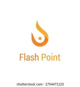 Illustration vector graphic flash point logo unique logo design