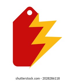 Illustration Vector Graphic of Flash Price Tag Logo. Perfect to use for Technology Company