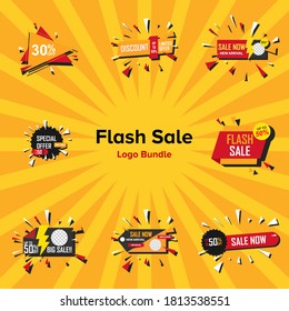 Illustration Vector Graphic of Flash Sale Logo Bundle