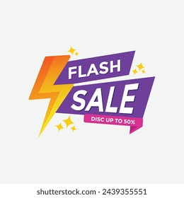 Illustration vector graphic of flash sale promotion tag, perfect use for flash sale events.