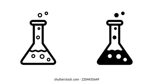 Ilustración Vector gráfico del icono de vidrio de frasco. Apto para productos químicos, científicos, de laboratorio, etc.