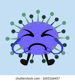 Illustration vector graphic of flat cartoon character icon design isolated on light blue background. Bacteriology concept design. Cartoon microbes. Cute cartoon germ in flat style design. vector EPS10
