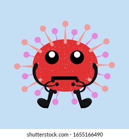 Ilustración vectorial gráfico de diseño de icono de caricatura plana aislado en fondo azul claro. Diseño conceptual de bacteriología. Microbios de dibujos animados. Gérmenes de dibujos animados en diseño plano. EPS10 vectorial
