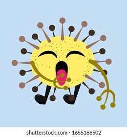 Illustration vector graphic of flat cartoon character icon design isolated on light blue background. Bacteriology concept design. Cartoon microbes. Cute cartoon germ in flat style design. vector EPS10