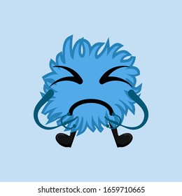 Illustration vector graphic of flat cartoon character icon design isolated on light blue background. Bacteriology concept design. Cartoon microbes. Cute cartoon germ in flat style design. vector EPS10