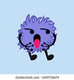 Illustration vector graphic of flat cartoon character icon design isolated on light blue background. Bacteriology concept design. Cartoon microbes. Cute cartoon germ in flat style design. vector EPS10