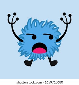 Illustration vector graphic of flat cartoon character icon design isolated on light blue background. Bacteriology concept design. Cartoon microbes. Cute cartoon germ in flat style design. vector EPS10