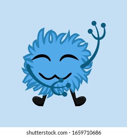 Illustration Vektorillustration Grafik von flachem Cartoon-Zeichen-Symbol-Design einzeln auf hellblauem Hintergrund. Konzeption des Bakteriologie-Konzepts. Cartoon-Mikroben. Cute Cartoon Keim im flachen Design. Vektorillustration EPS10