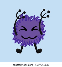 Illustration vector graphic of flat cartoon character icon design isolated on light blue background. Bacteriology concept design. Cartoon microbes. Cute cartoon germ in flat style design. vector EPS10