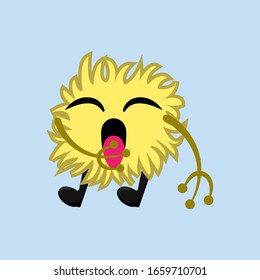 Illustration vector graphic of flat cartoon character icon design isolated on light blue background. Bacteriology concept design. Cartoon microbes. Cute cartoon germ in flat style design. vector EPS10