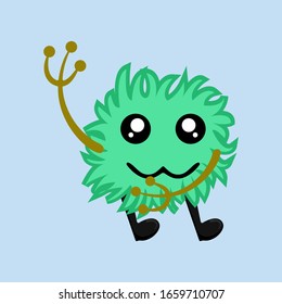 Illustration vector graphic of flat cartoon character icon design isolated on light blue background. Bacteriology concept design. Cartoon microbes. Cute cartoon germ in flat style design. vector EPS10