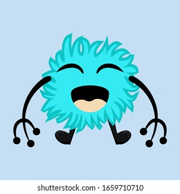 Illustration vector graphic of flat cartoon character icon design isolated on light blue background. Bacteriology concept design. Cartoon microbes. Cute cartoon germ in flat style design. vector EPS10