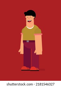 Illustration vector graphic of flat character. Simple flat stylized character illustration.
 