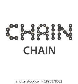 Illustration vector graphic flat design of chain for commercial industrial use