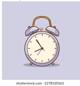 Illustration vector graphic of flat design alarm clock. Good for icon.