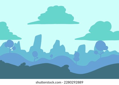 illustration vector graphic flat landscape illustration for background, banner, poster, template, etc