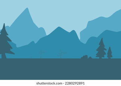 illustration vector graphic flat landscape illustration for background, banner, poster, template, etc