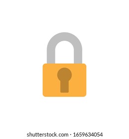 illustration vector graphic of flat padlock icon. perfect for design complementary elements, pattern design objects, password symbol, etc.