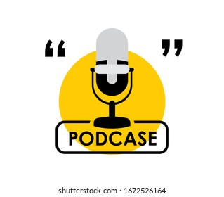 Ilustración vectorial gráfico del logo de un podcast plano