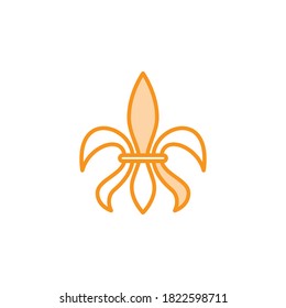 Illustration Vector graphic of Fleur de lis icon. Fit for heraldic, decoration, antique, ornamental etc.