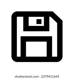 Illustration Vector Graphic of  Floppy disk Icon. Black Line