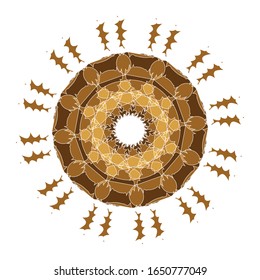 illustration vector graphic of Floral Geometric Pattern with hand-drawing Mandala. Vector super illustration. fit for logo, icon or symbol, etc