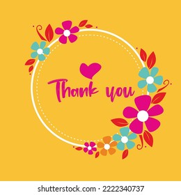 illustration vector graphic of flower frame with thank you note. good for online shop, market place. etc