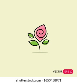 Ilustración vectorial gráfico del vector del logotipo de flor. aceites de belleza y cosméticos. Logotipo en estilo lineal moderno