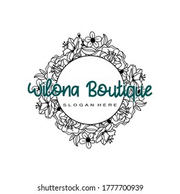 Illustration vector graphic of flower logo good for boutique logo, salon logo, wedding logo