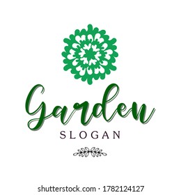 Illustration vector graphic of flower logo with initial Garden. good for boutique , sallon , tailor, studio and spa logo