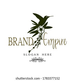 Ilustración vectorial gráfico del logo de la flor con el Imperio inicial. bueno para boutique , sallon , sastre, estudio y logotipo de spa
