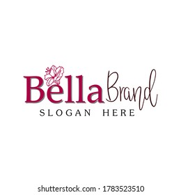 Illustration vector graphic of flower logo with initial Bella. good for boutique , sallon , tailor, studio and spa logo