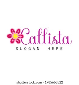 Illustration vector graphic of flower logo with initial Callista. good for boutique , sallon , tailor, studio and spa logo