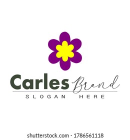 Illustration vector graphic of flower logo with initial Carles. good for boutique and spa logo