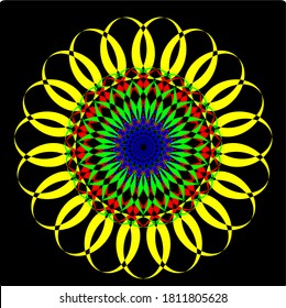ilustración vector gráfico del diseño del concepto de mandala floral