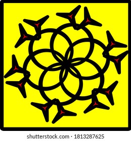 ilustración vector gráfico del diseño del concepto de mandala floral