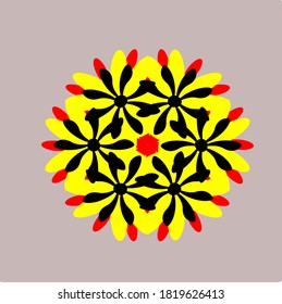 illustration vector graphic of flower mandala clone pattern geometric shape icon