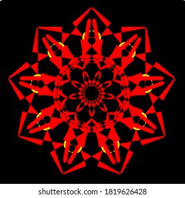 illustration vector graphic of flower mandala clone pattern geometric shape icon
