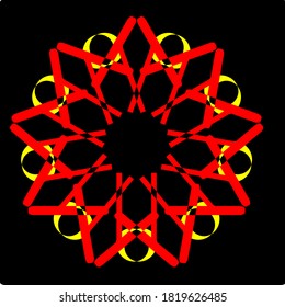 illustration vector graphic of flower mandala clone pattern geometric shape icon