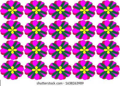 illustration vector graphic of flower pattern. with yellow and a layer of purple. good for background or decoration or design