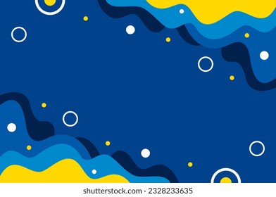 Illustration Vector Graphic of Fluid Background Template. Geometric Background Template. Colorful Blue and Yellow. Simple and Modern Concept.