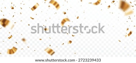 Illustration vector graphic of Flying Blurred Gold confetti and ribbon, isolated on white background