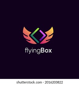 Illustration vector graphic of Flying Box logo.  Colorfull style. Aplication icon. Design inspiration. Fit to your Digital media, Business, Company etc